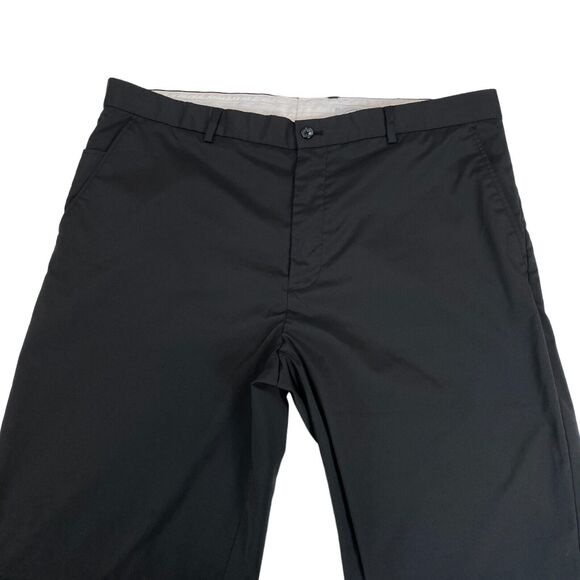 Greg Norman Dress Pants Mens 38 Black Solid Classic Fit Flat Front Straight Leg - Picture 10 of 15